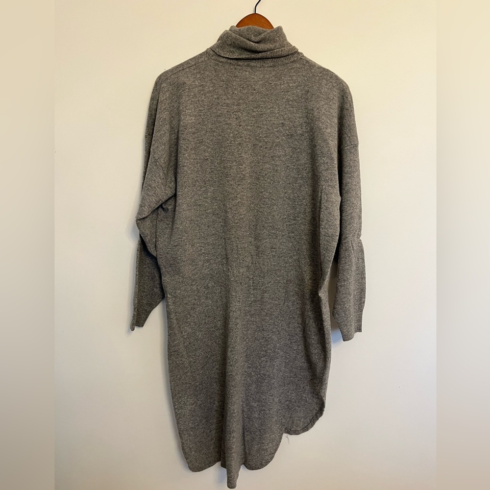 Vintage Jump Eve Roth lambswool Gray Turtleneck Sweater dress size large - Picture 4 of 9